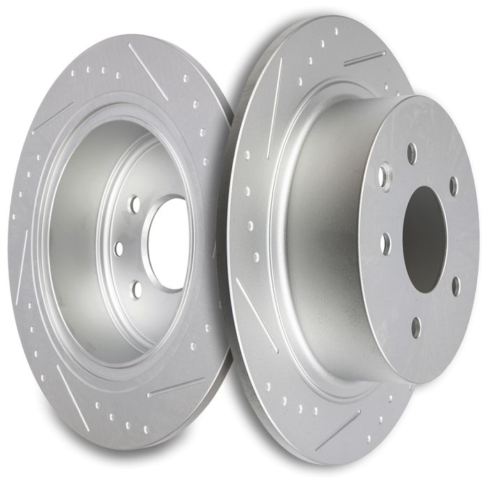 YXPCARS Rear Drilled & Slotted Rotors + Ceramic Brake Pads For Nissan Altima Juke Maxima Sentra