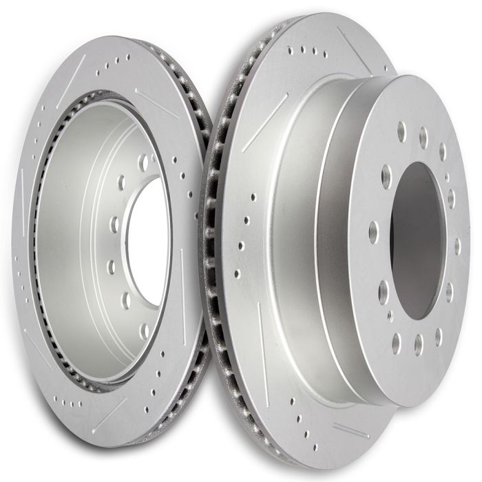 Drilled & Slotted Brake Rotors + Ceramic Pads Kit For Toyota 4Runner 2003-2009 & FJ Cruiser