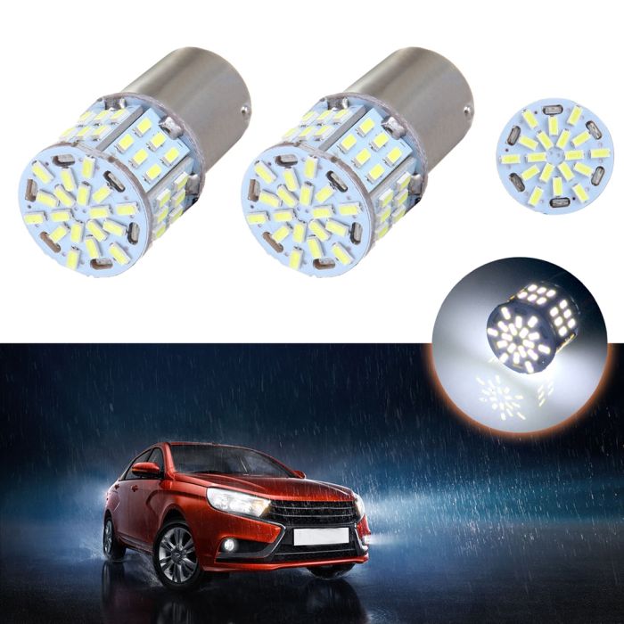 2x Xenon High Power 1156 BA15S P21W 54SMD LED Backup LED Brake Light