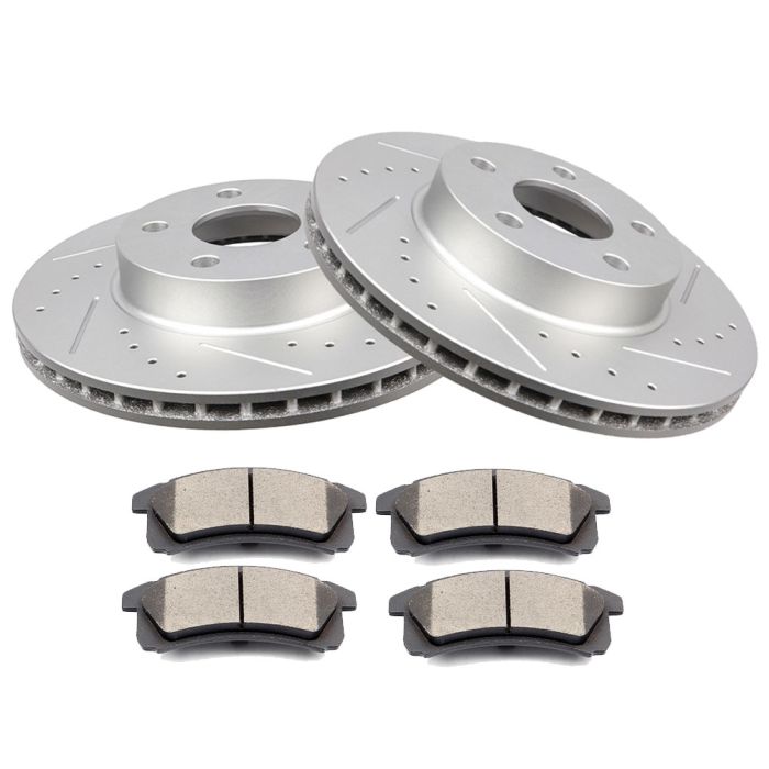 Brake Rotors Ceramic Pads 90-98 Pontiac Grand Am 95-05 Pontiac Sunfire Front 260.3mm 6Pcs