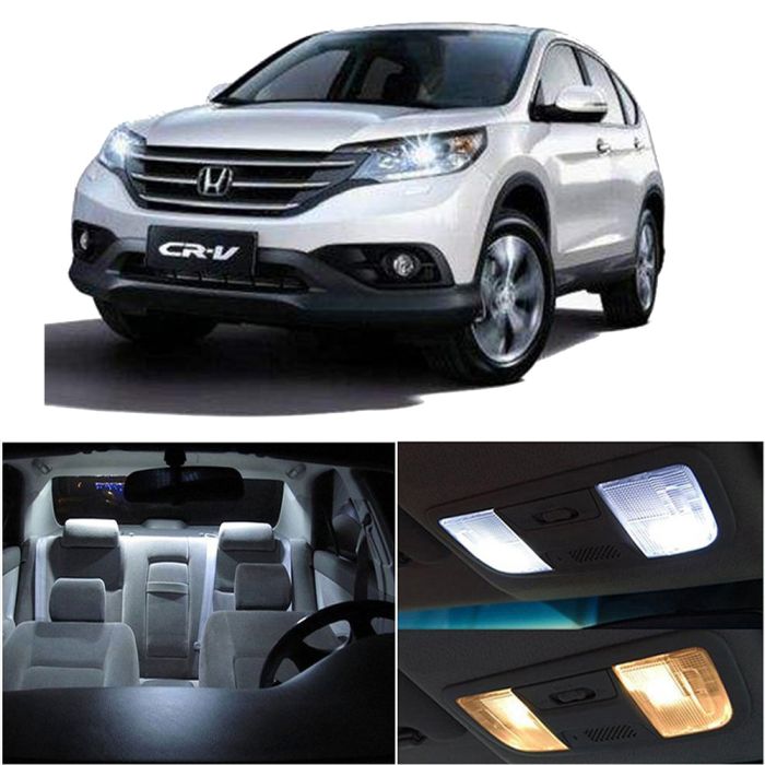 8pcs SMD Car LED Bulbs Interior Package Lights Kit for Honda CRV 2007-2011 White