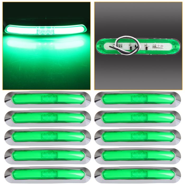 21LED Green Side Marker Lights Clearance Lamp 10pcs For 2016 Western Star 5700XE 10V-30V