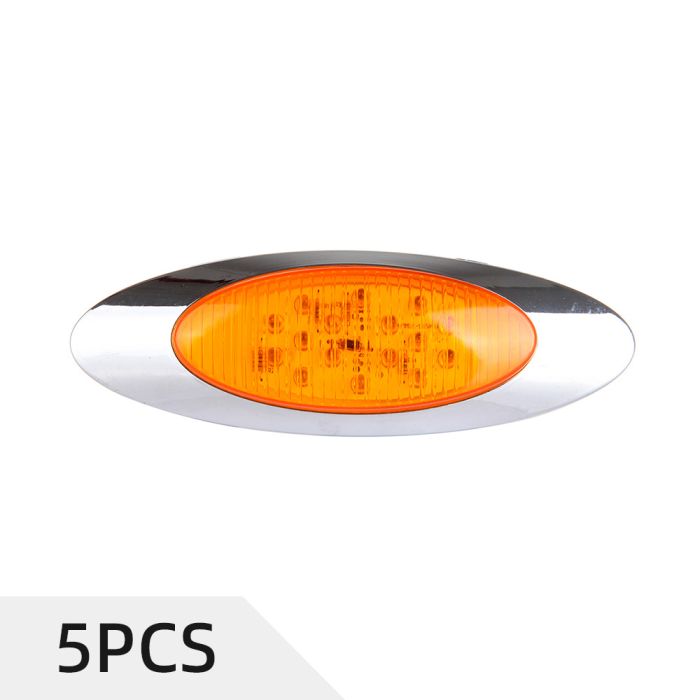Amber LED Universal Side Marker Light Stop Turn Rear Brake Light-5PCS