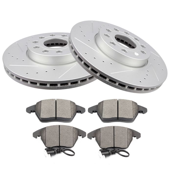 Ceramic Brake Pads And Rotors 10-12 Audi A3 12-18 Volkswagen Beetle Front