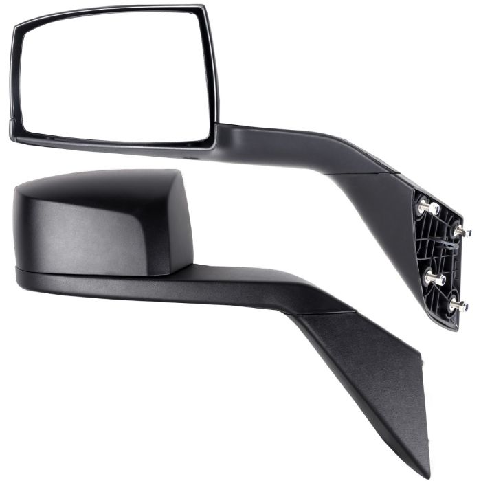 2006-2016 Volvo VNL Towing Mirrors Truck Hood Mirrors Replacement Mounting Plates with Black Cap Housing Pair