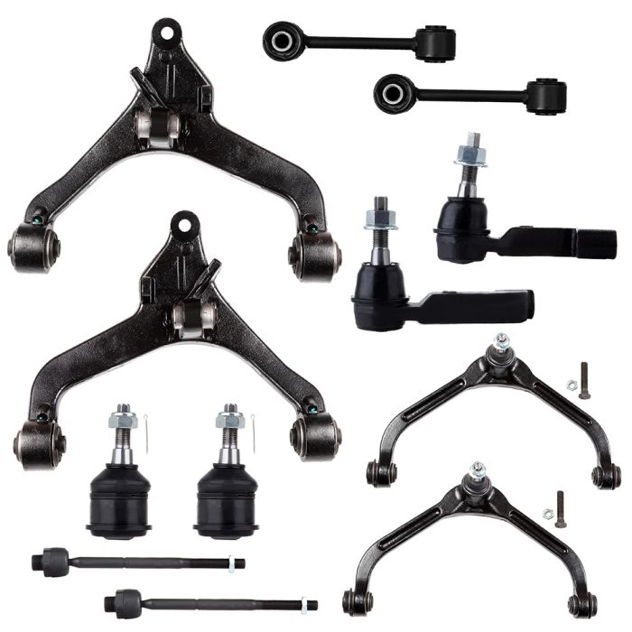 2002-2004 Jeep Liberty Front Control Arms Ball Joints Sway Bars Tie Rod End Kit 12Pcs