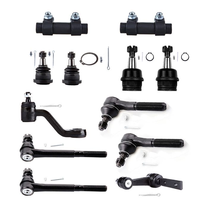 10 Pc Pitman & Idler Arm Tie Rod Ends Upper Lower Ball Joints Steering Suspension Kit
