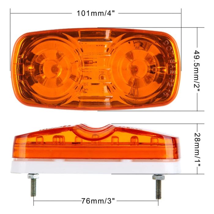 Universal Side Marker Lights 6Pcs Red+ 6Pcs Amber Replacement fit for Truck-12PCS