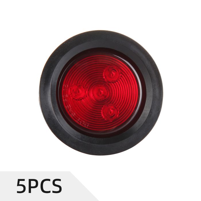 Side Marker Light 12 Kenworth T700 16 Western Star 5700XE Red Round Tail Lamps With Rubber Grommet 5Pcs