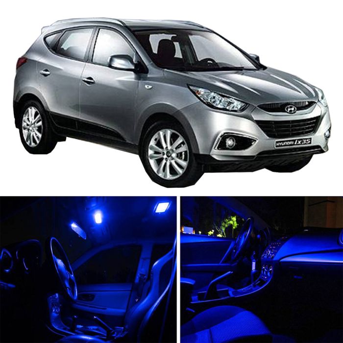 10pcs Blue for Hyundai Tucson 2010-2016 Interior package Car SMD LED Bulbs Light