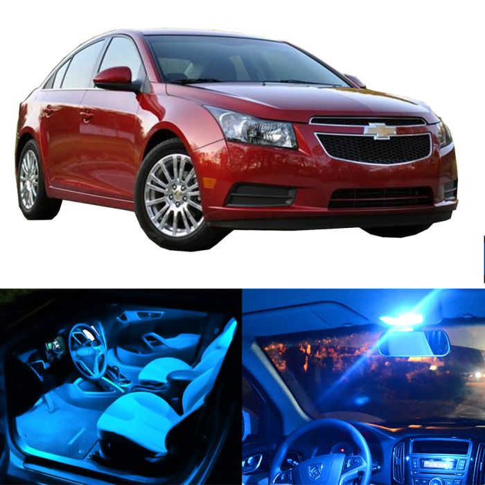 9pcs Interior package Kit Car LED Bulbs Light for Chevy Cruze 2014-2016 Ice Blue