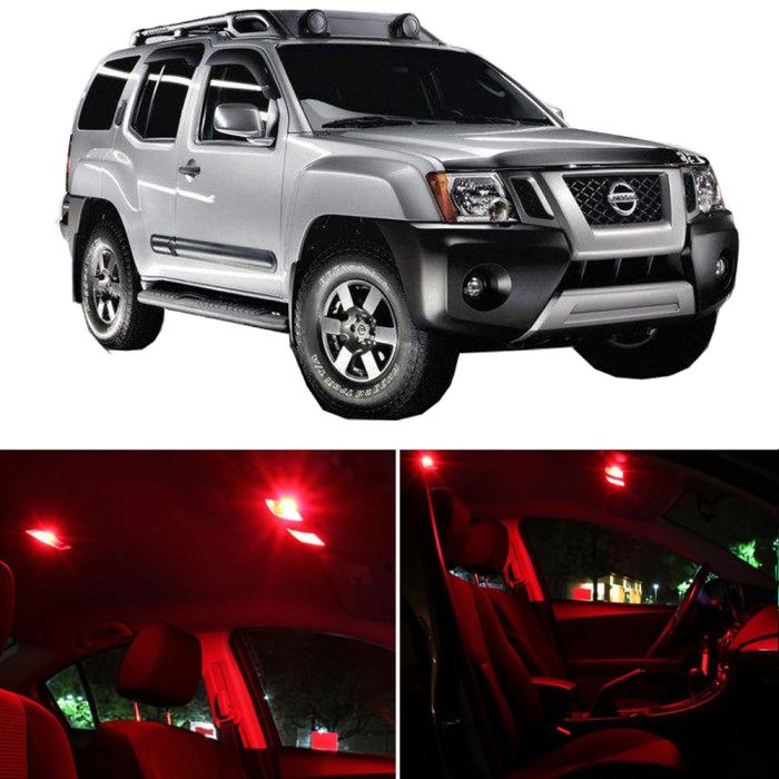 10x Interior Package Kit for Nissan XTERRA 2010-2015 Car SMD LED Bulb Light Red