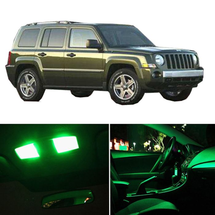 11x Green Interior Package Kit Car LED Bulb Light For Jeep Patriot 2014-2017 12V