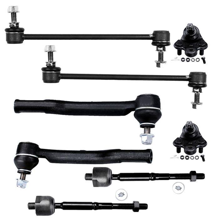 For 2007-2012 Nissan Versa 8PCS Front Tie Rods Ball Joints Sway Bars Kit