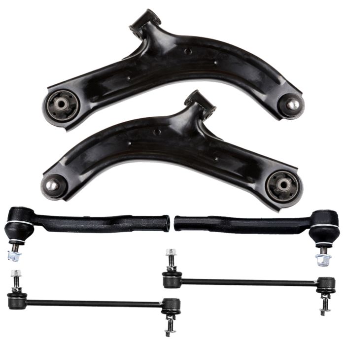 Fits Nissan Cube & Versa 6Pcs Front Lower Control Arms Sway Bar Links Tie Rods