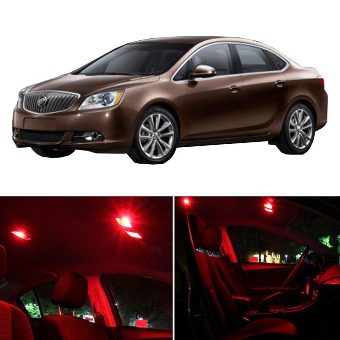 12x Car LED Lights Bulbs Interior Package Kit for Buick Verano 2014-2017 Red 12V