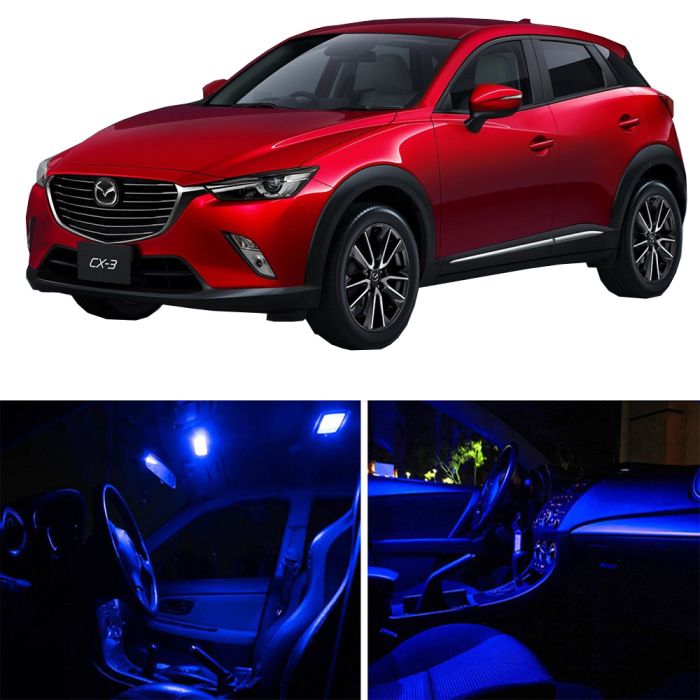 11x Interior Blue Car SMD LED Bulbs For Mazda CX-3 2016-2017 Package 12V Lights