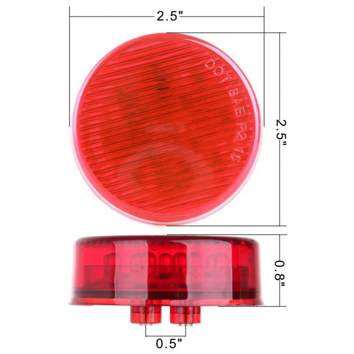 Red Side Marker Lights 13LED Round 10Pcs & 2Pcs White 10LED Stop Tail Lights With Grommets for 98-04 Ford F150