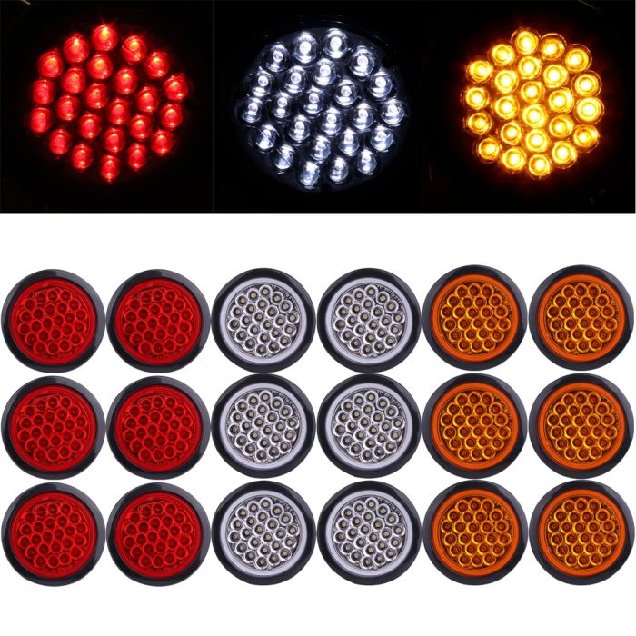 CHUSYYRAY 4X 23mm Amber Round LED Bullet Clearance Side Marker Lights for Truck Trailer RV CHUSYYRAY 4X 23mm Amber Round LED Bullet Clearance Side Marker Lights for Truck Trailer RV