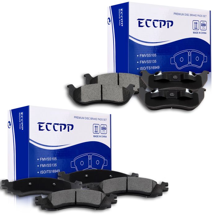 Brake Ceramic Pads 06-10 Ford Explorer 07-10 Ford Explorer Sport Trac Front And Rear 8Pcs