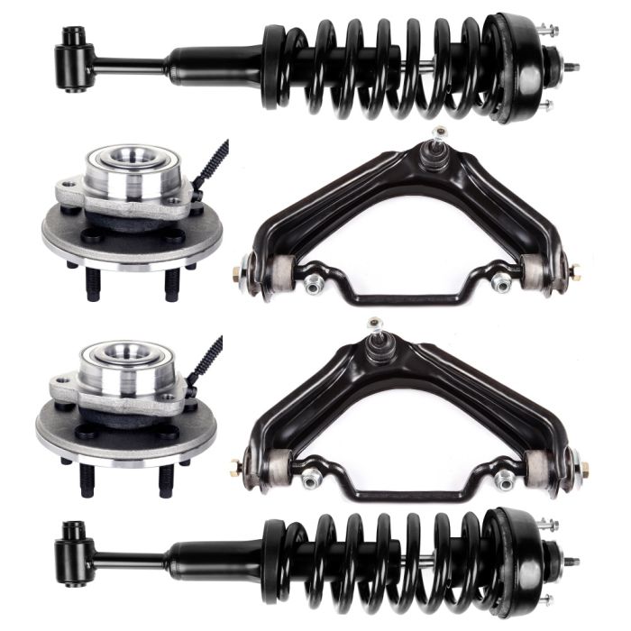 6pc Front Complete Struts Hub Bearing Control Arm for Explorer Mountaineer 02-03