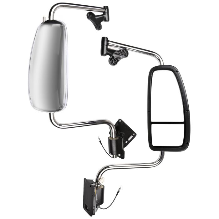 Chrome Mirrors For 2000-2010 International Harvester 9900I Power Adjust Manual Fold 1 Pair