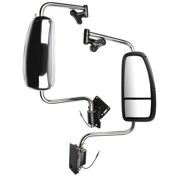 Chrome Mirrors For 2000-2010 International Harvester 9900I Power Adjust Manual Fold 1 Pair