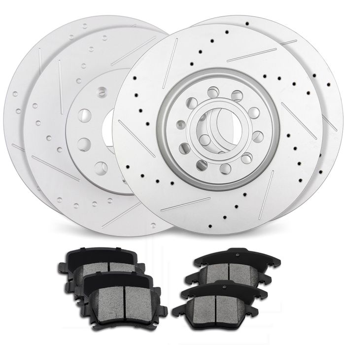 Ceramic Brake Pads & Rotors For 2009 Audi A3 2009-2010 Volkswagen Jetta
