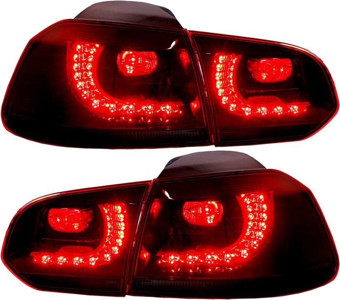 For 2010-2014 Volkswagen Golf LED Taillight Assembly Brake Rear Red Lamp Set 