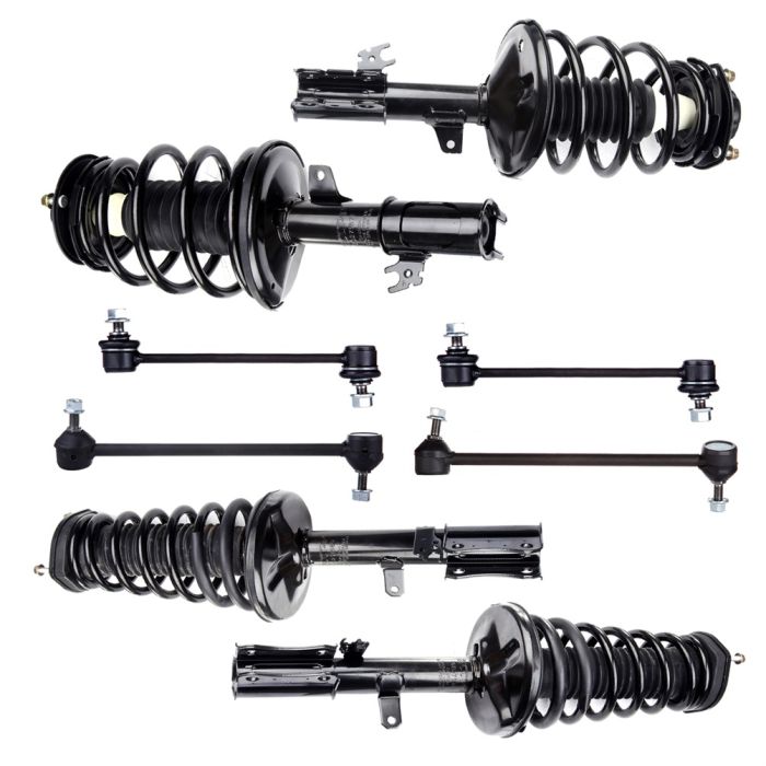 8pc Front Rear Complete Struts Sway Links for 97-01 Toyota Camry Solara Avalon