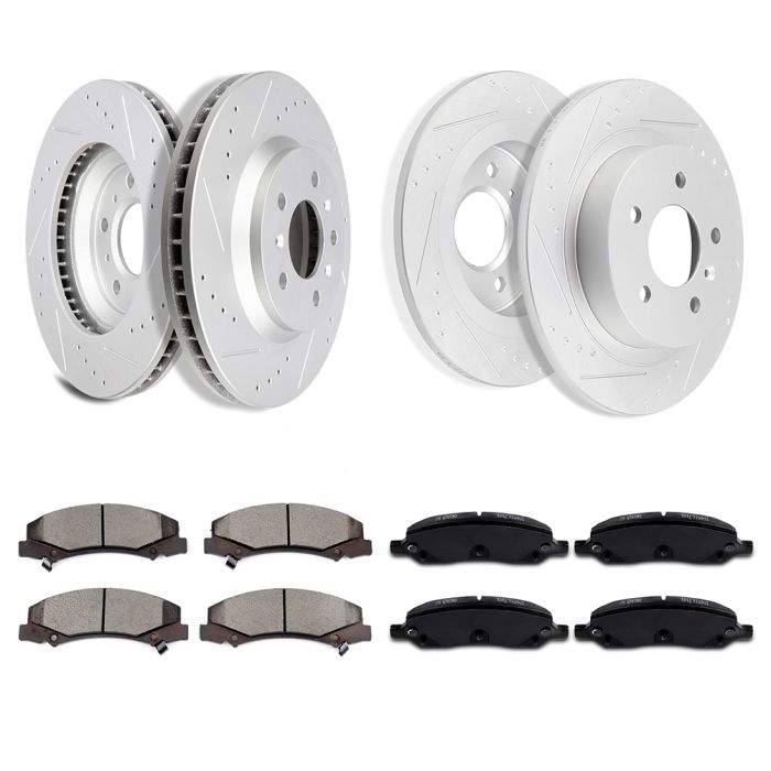 2006-2011 Buick Lucerne Ceramic Brake Pads And Rotors Front And Rear 12Pcs 