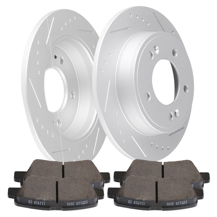 2011-2016 Hyundai Elantra Brake Discs Rotors and Pads Rear 260.3 mm 6 Pcs