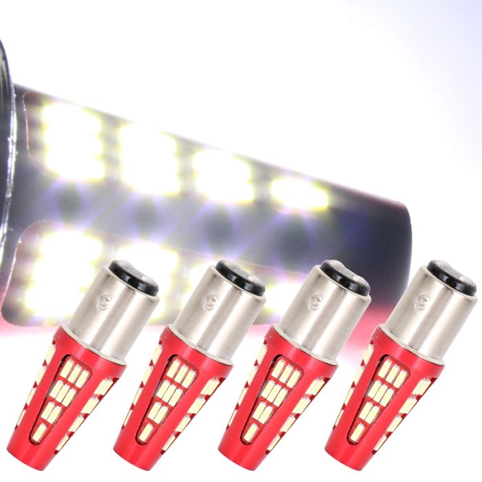 1157 2057A BAY15D LED Bulb Replacement for Brake Reverse Lamp 48-4014-SMD 6000K White 4PCS