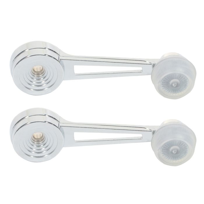 Pair Chrome White Inside Left Right Side Fit for Ford Bronco Window Crank Handle