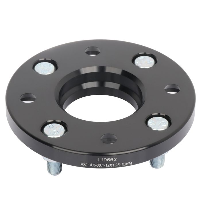 15mm 4x4.5 4 Lug Wheel Spacers(66.1mm Bore, 12x1.25 Studs) For 91-96 Infiniti G20 90-92 Infiniti M30- 4PCS