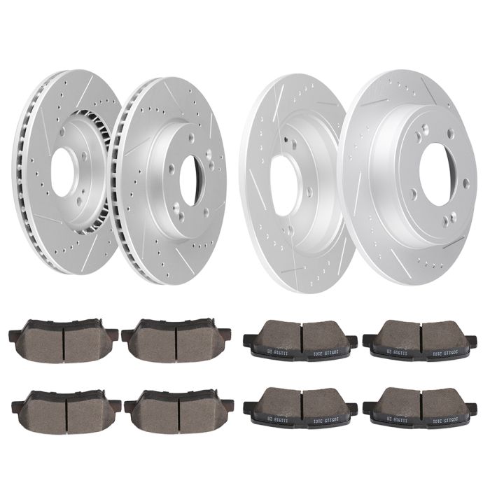 Front Drilled Rotors Ceramic Brake Pads for 2017 2018 2019 2020 Hyundai