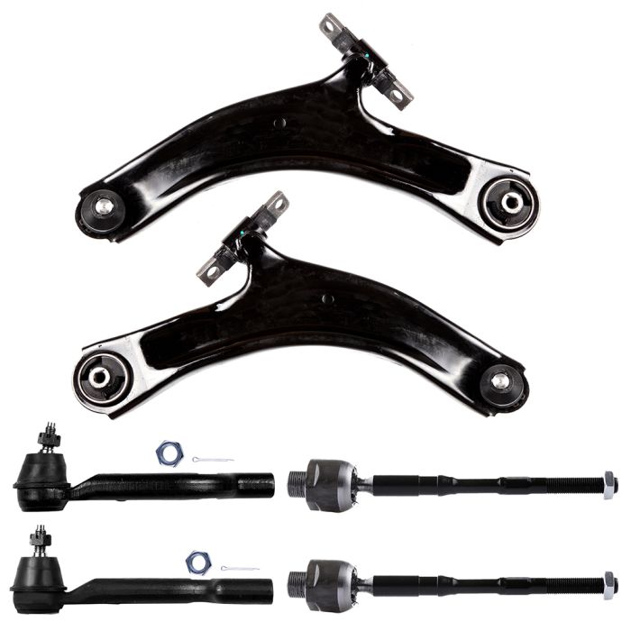 6x New Steering Suspension Kit Lower Control Arms Tie Rods Fits Nissan