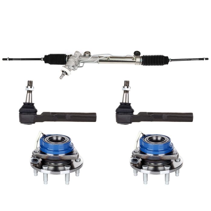Steering Rack And Pinion+2 Wheel Hub Bearing W/Abs+2 Outer Tie Rod 22-1029