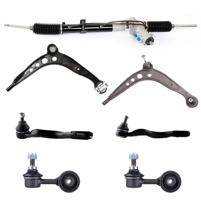 7Pc Complete Front Suspension + Rack And Pinion Assembly For Bmw 3 Series