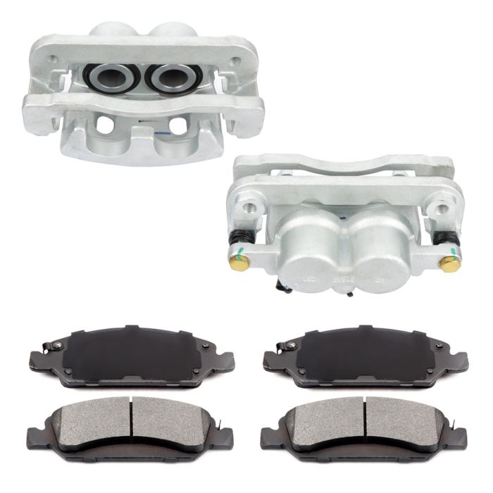 Front Brake Calipers And Ceramic Pads For Chevrolet GMC Silverado 1500 2007-2017