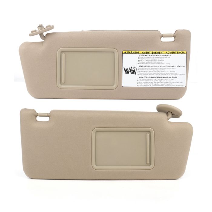 Sun Visor Beige Left & Right sides without Sunroof for Toyota (74320-04180-E1)- 2 PCS 