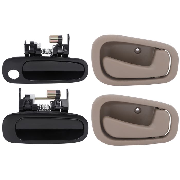 4pcs Inside Tan Door Handle For 98-02 Toyota Corolla Chevrolet Prizm