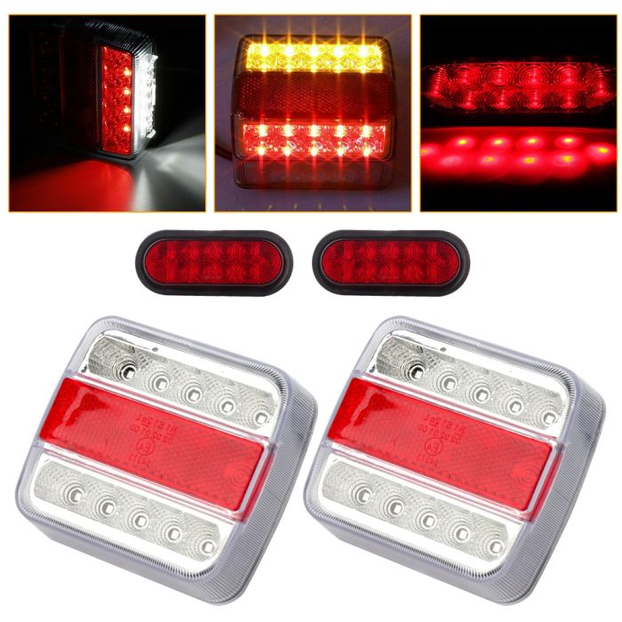 2X 14 led 4 inch red indicator trail light Pickup Truck Lorry +2X 6