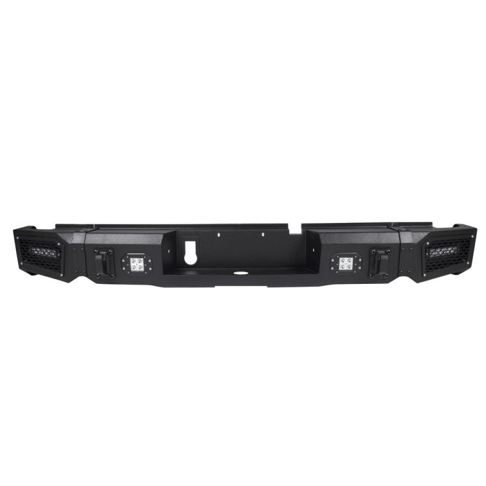 2013-2018 Dodge Ram 1500 Black Powder Coat Steel Front Rear Bumper w Led Lights -2 PCS