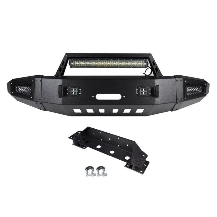 2015-2017Chevy Silverado 2500 Offroad Steel Front Rear Bumper w Led Light - 2pcs