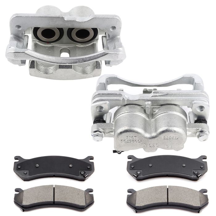 Front Brake Calipers And Ceramic Pads For Chevrolet GMC Silverado 1500 2002-2006