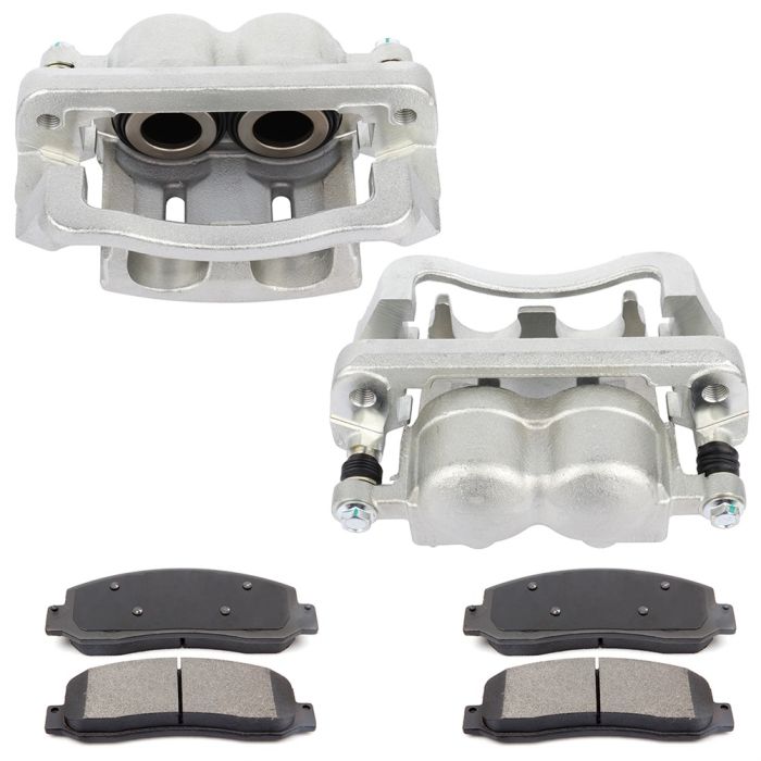 Front Brake Calipers And Ceramic Pads For Ford F-250 F-350 Super Duty 2005-2011