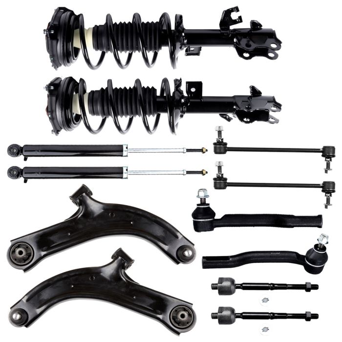 Rear Shocks and Front Struts Control Arms + Tie Rod Ends For 07-12 Nissan Versa
