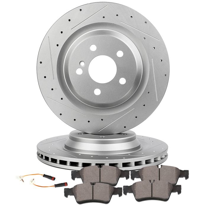 Rear 330.2 mm Brake Rotors And Ceramic Pads For 07-14 Mercedes-Benz CL600 07-13 Mercedes-Benz S600