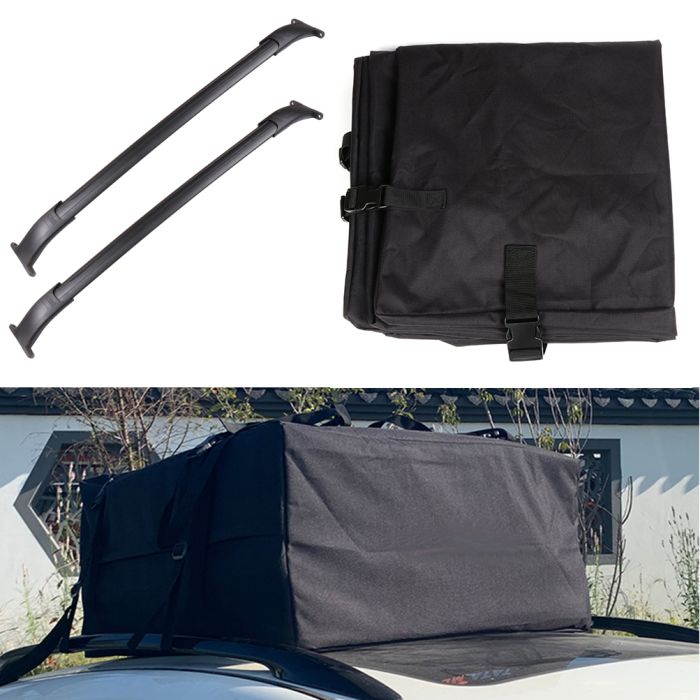 Roof Rack Crossbars W/Roof Bag For Cadillac - 3Pcs 